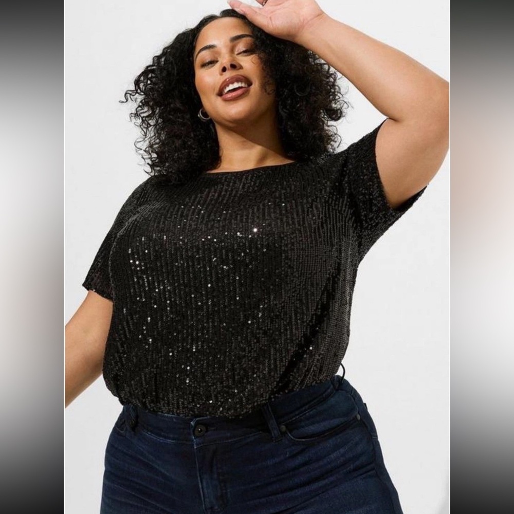 TORRID Abbey Short Sleeve Sequin Top - Size 0 | 0X | 12 ~ NWT - Picture 2 of 7